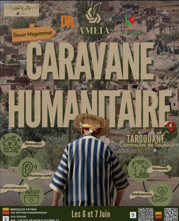 Caravane humanitaire à Douar Mzguimmat,Commune rural Toubkal,  Province de Taroudant, les 6 et 7 Juin 2026
